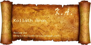 Kolláth Áron névjegykártya